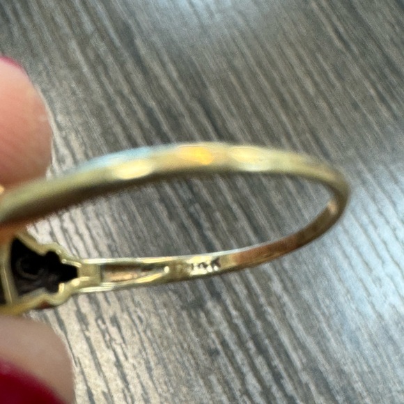 14K yellow gold and diamonds set in 14K white gold promise ring 1.18g - Picture 11 of 16